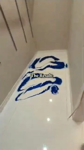 Portrait frame showing a colourful floor finish from the YAMO reel