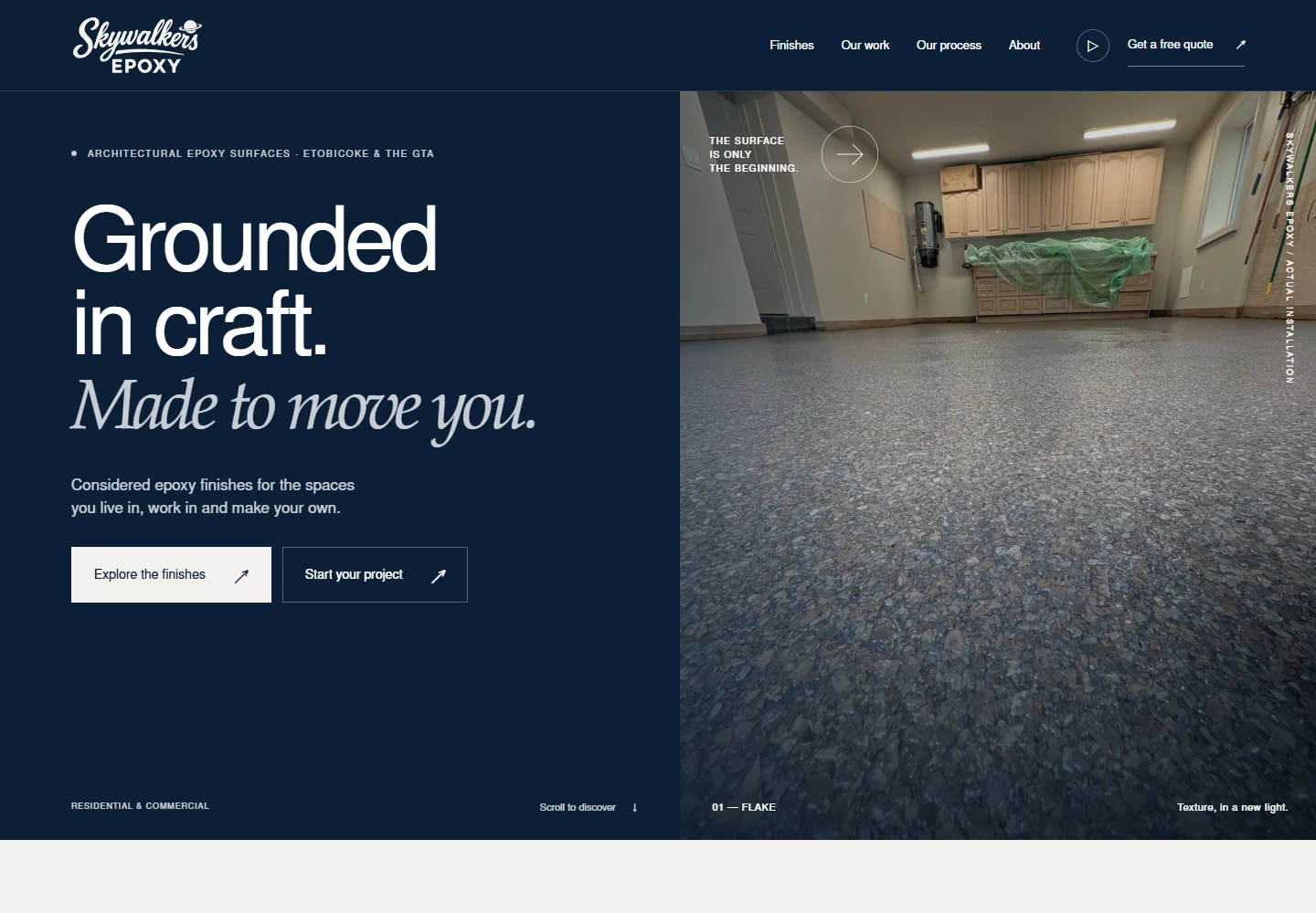 Desktop capture of the Skywalker’s Epoxy website