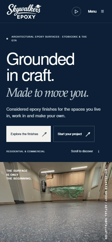 Mobile capture of the Skywalker’s Epoxy website